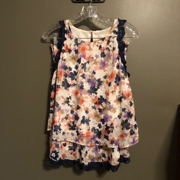 Co-ord skirt set with embroidered borders floral 6 - Picture 2 of 15